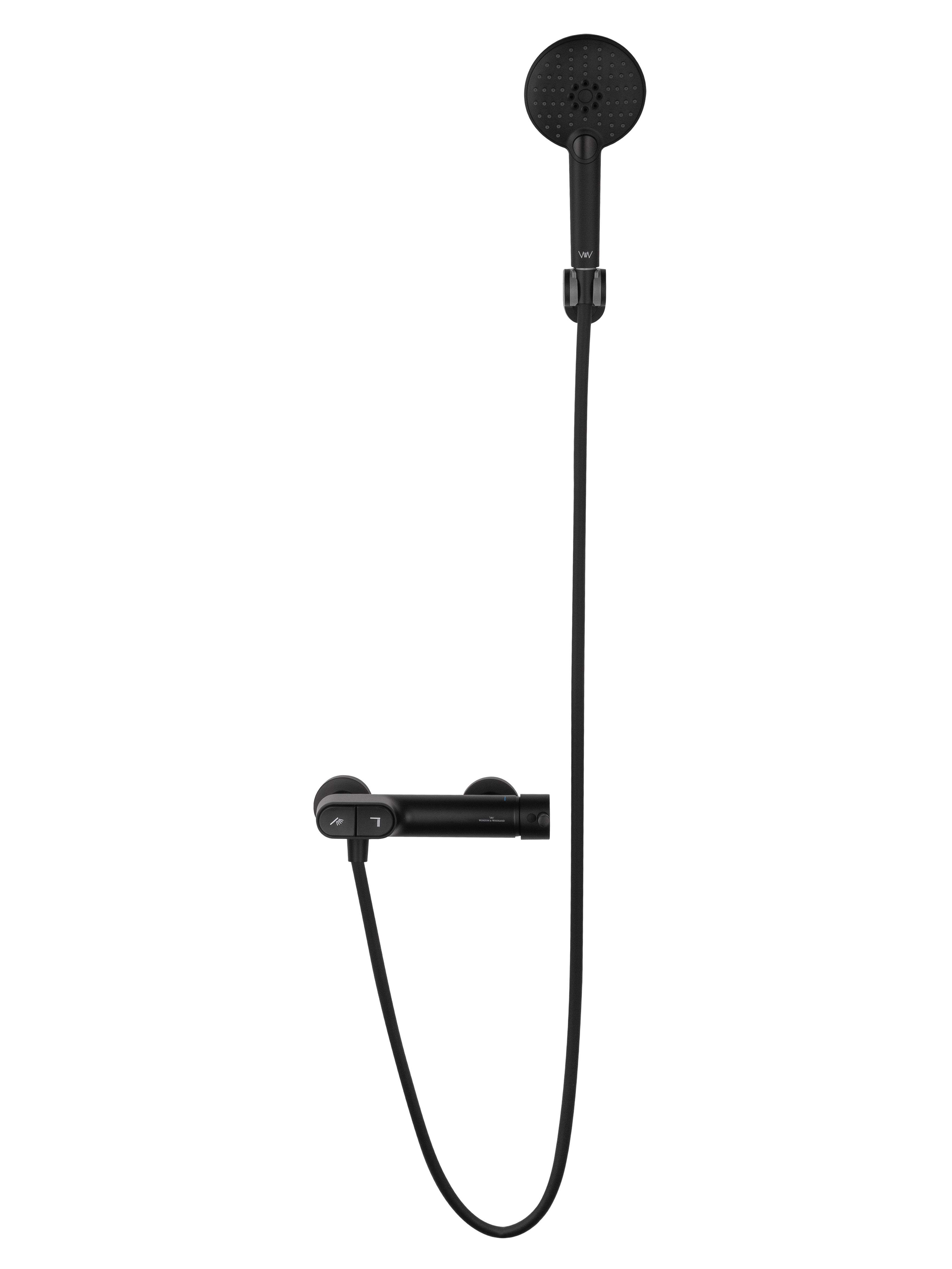 Смеситель для душа с встроенным изливом WONZON & WOGHAND MUSE Corno, Черный матовый (WW-A30902-MB) - Gidratop.ru изображение