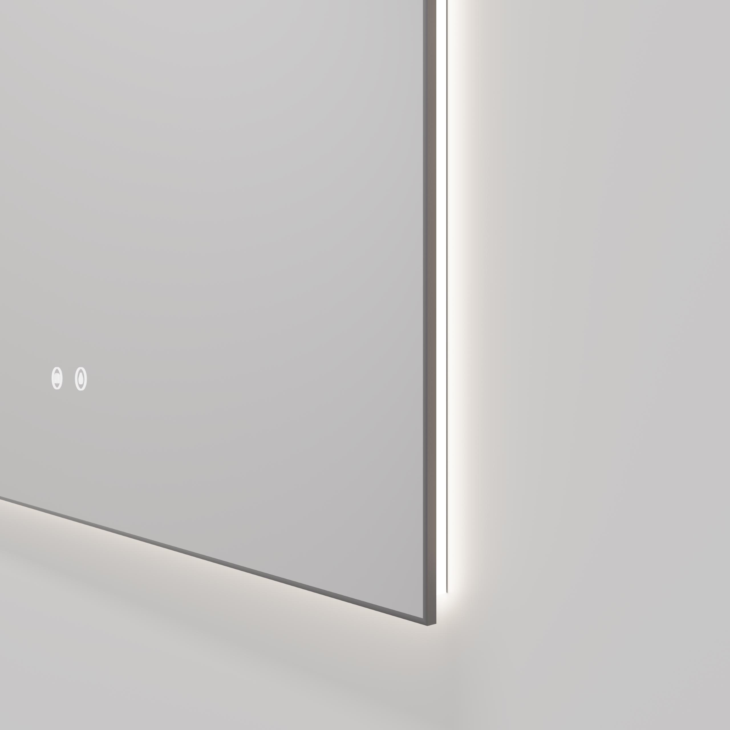 Зеркало LED VLM-4F120GM-2 1200х800 c сенсорным выключателем, антизапотевание, вороненая сталь - Gidratop.ru изображение