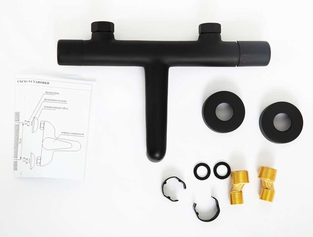 UNO Смеситель для ванны и душа, чёрный UNO-VASM-NERO - Gidratop.ru изображение