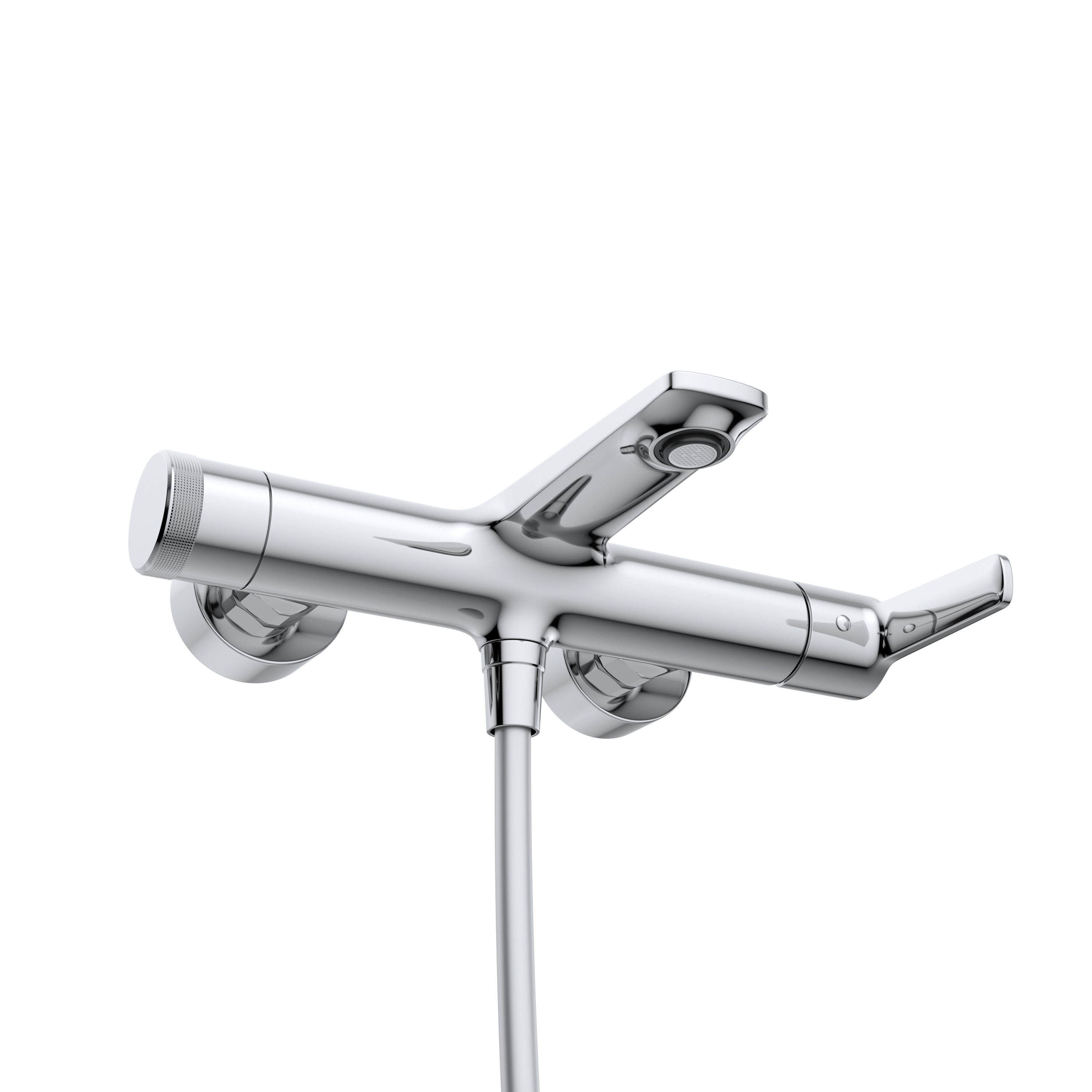 LUX-VD-01 Смеситель для ванны и душа однорычажный в комплекте с ручным душем, шлангом и держателем, хром - Gidratop.ru изображение