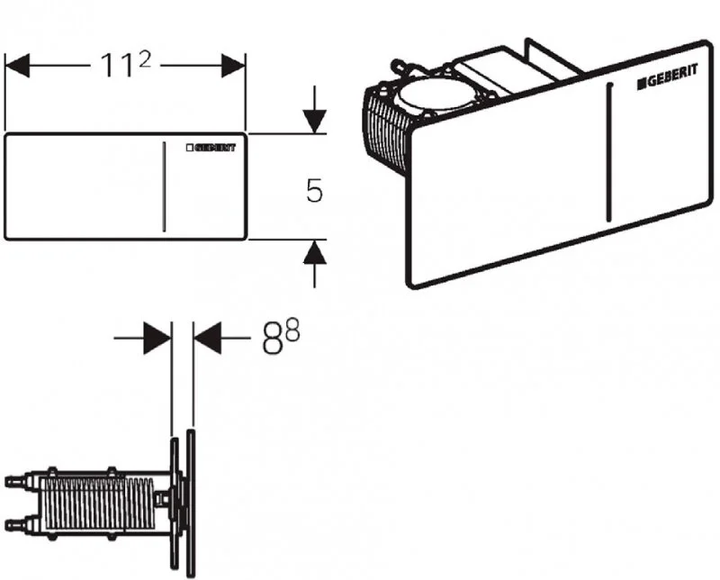 Клавиша смыва Geberit Sigma Type 70 115.630.SI.1, белое стекло - Gidratop.ru изображение
