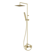 PORTA-CD-SR Душевая колонна со смесителем для верхнего и ручного душа, верхний душ из нержавеющей стали, исполнение sunrise - Gidratop.ru изображение