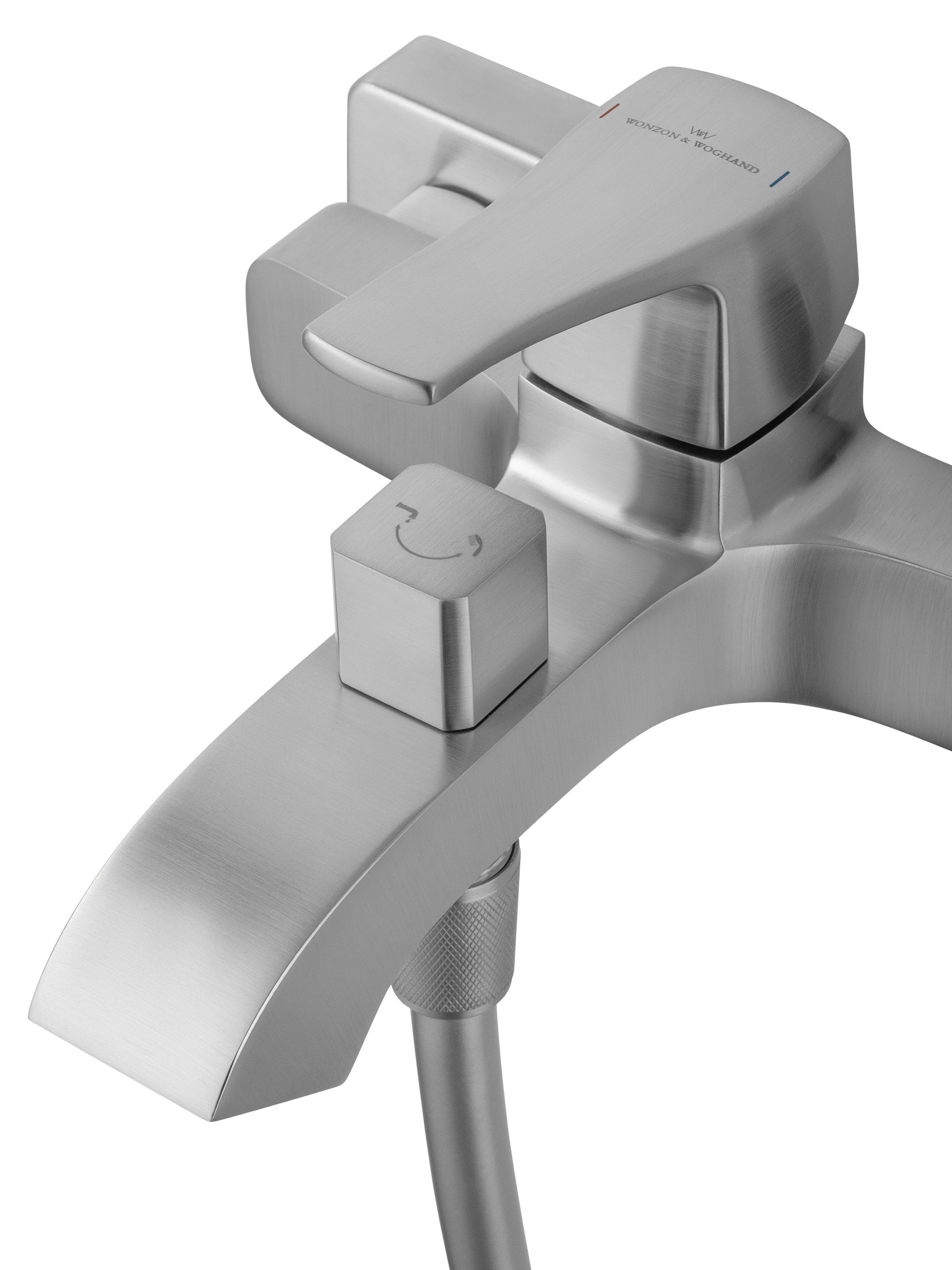 Смеситель для ванны с душем WONZON & WOGHAND FLEX, Брашированный никель (WW-88037072-BN) - Gidratop.ru изображение