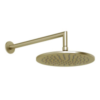 GESSI Ingranaggio верхний душ с кронштейном D250 мм, цвет Brushed Brass PVD - Gidratop.ru изображение