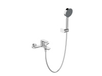 ANCONA Смеситель для ванны и душа в комплекте с ручным душем, шлангом и держателем, хром ANCONA-VAS/DFS-CRM - Gidratop.ru изображение
