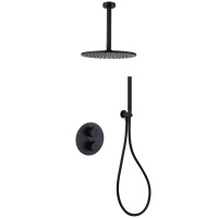 Душевая система ABBER Wasser Kreis AF8121B скрытого монтажа без излива, черная матовая - Gidratop.ru изображение