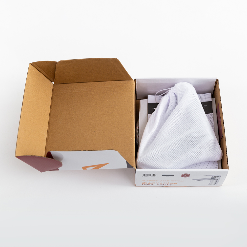 LINER-LS-01-W0 Смеситель для раковины однорычажный, без донного клапана, исполнение хром - Gidratop.ru изображение