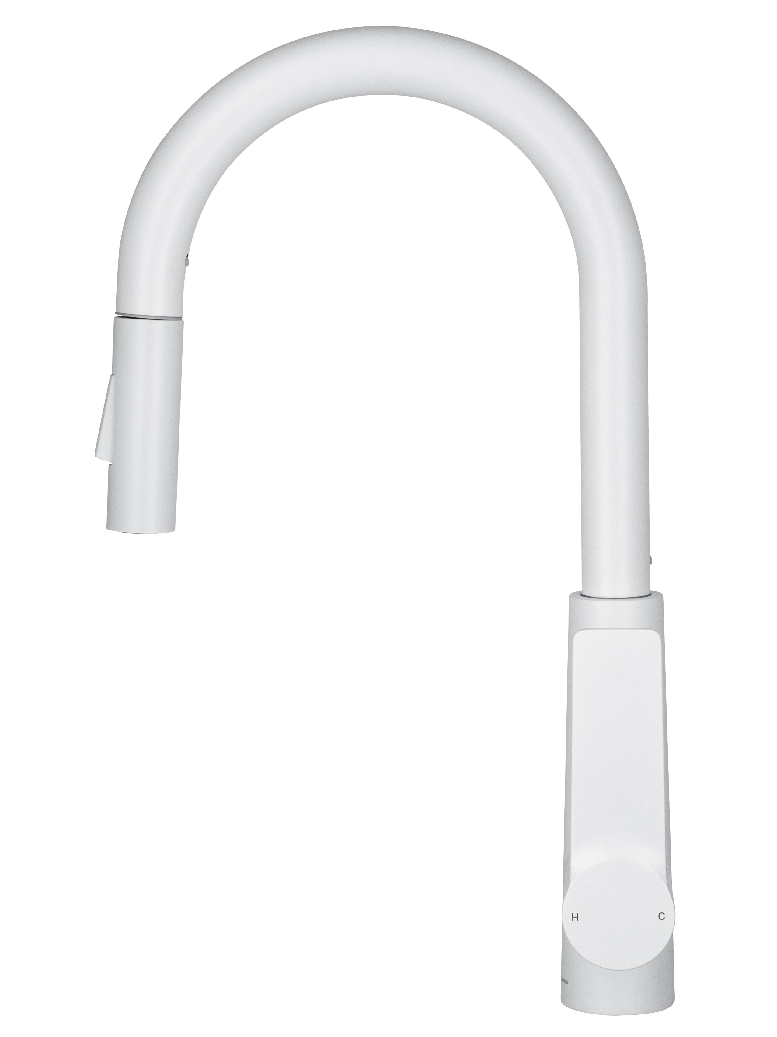 Смеситель для кухни с выдвижным изливом WONZON & WOGHAND, Белый матовый (WW-A20782-MW) - Gidratop.ru изображение