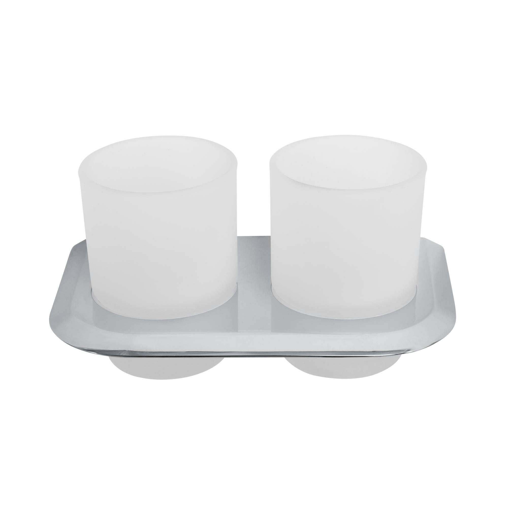 LINER-TUMDS-01 Стакан подвесной двойной, стекло, исполнение хром - Gidratop.ru изображение