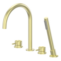 Смеситель ABBER Wasser Kreis 316 AF8113BG на борт ванны, золото брашированное - Gidratop.ru изображение