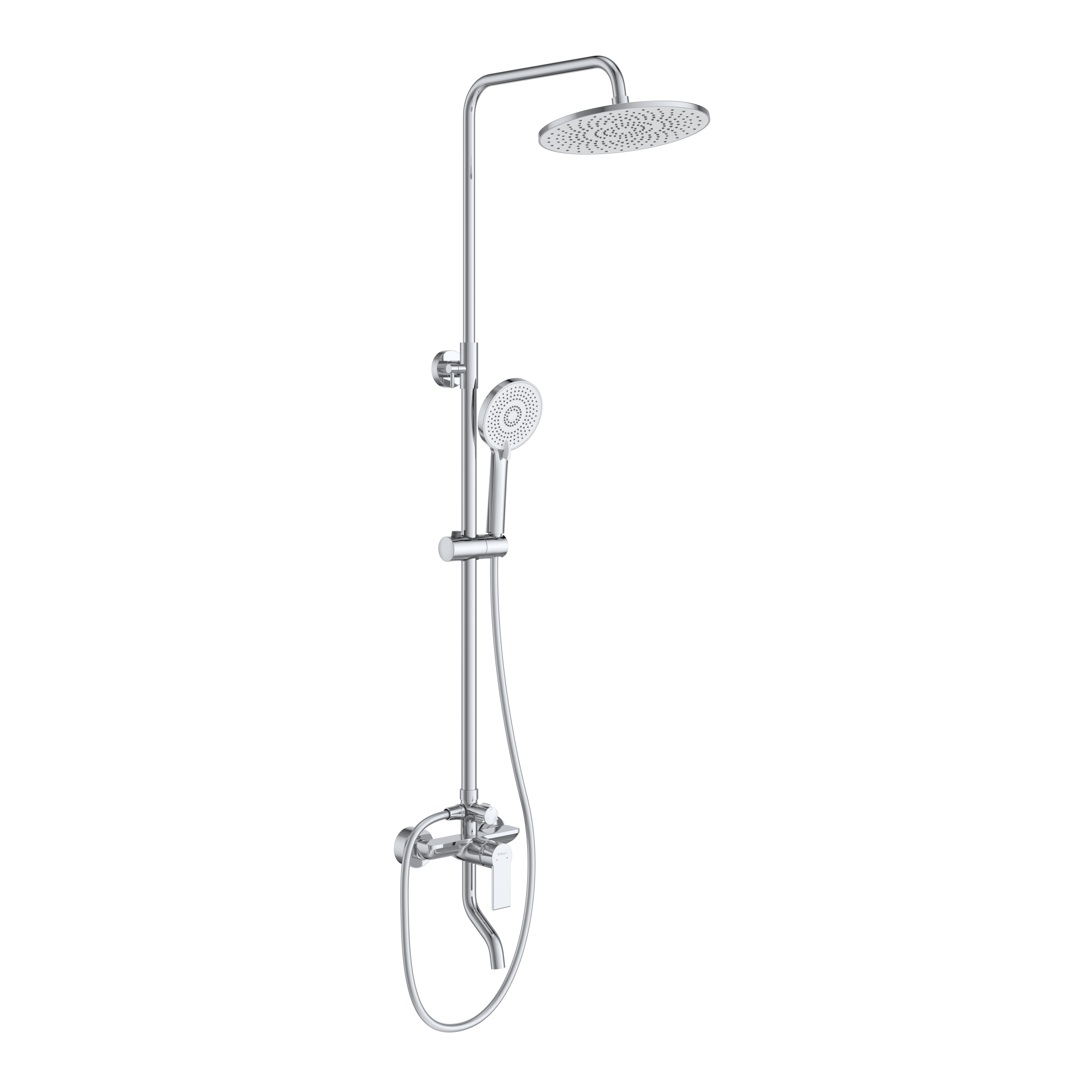 AURORA Душевая стойка со смесителем и изливом, хром AURORA-VSCM-CRM - Gidratop.ru изображение