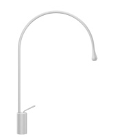 Gessi Goccia смеситель для раковины на 1 отверстие, высокий, излив 387мм R=197, цвет: белый - Gidratop.ru изображение