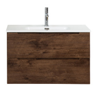 ETNA 39 База под раковину подвесная с двумя выкатными ящиками, с доводчиками, Rovere Moro, 800x390x500, ETNA39-800/390-2C-SO-RW-P - Gidratop.ru изображение