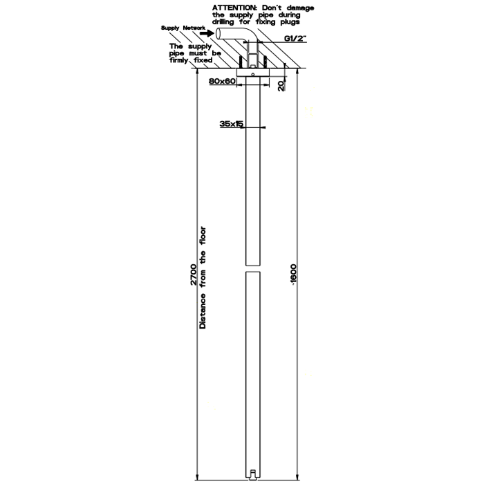 Gessi Rettangolo излив потолочный, для монтажа с удаленным управлением (не входит в комплект), цвет: хром - Gidratop.ru изображение