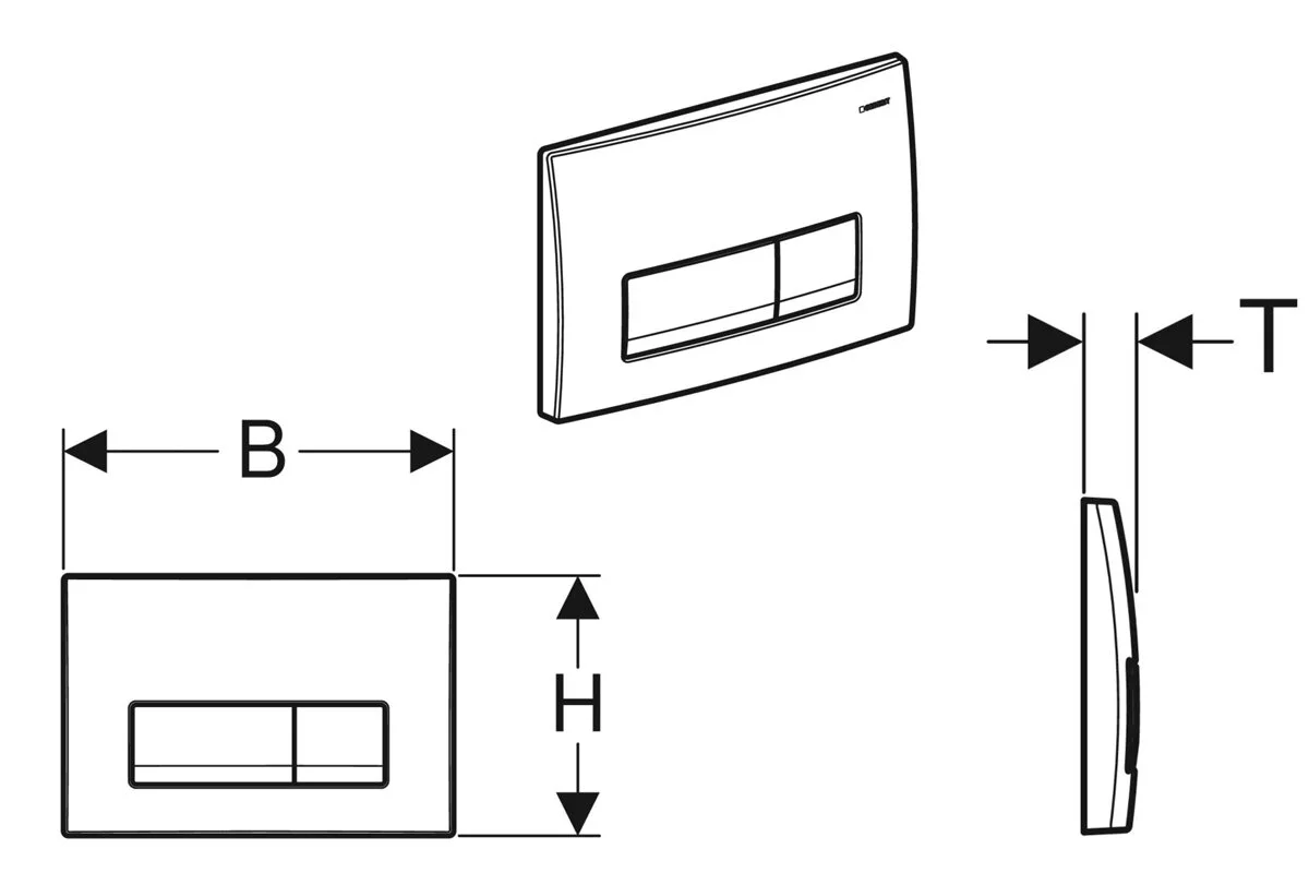 Клавиша смыва Geberit Delta 115.119.DW.1 50, черный глянцевый RAL 9005 - Gidratop.ru изображение