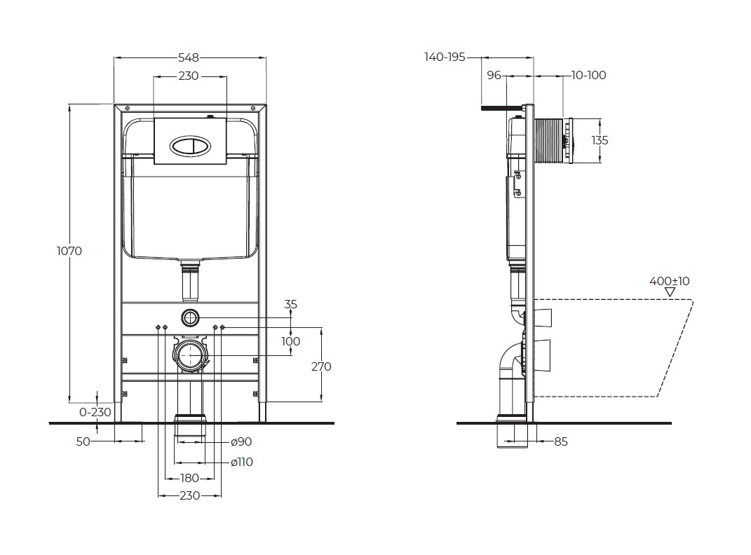 Комплект 2 в 1 Система инсталляции для унитазов BelBagno BB026 с кнопкой смыва BB084NERO - Gidratop.ru изображение