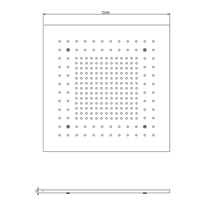 GESSI Minimali/Afilo накладная панель 500x500 мм., для встраив в потолок душ системы 57501/57503/57901, цвет Nickel PVD - Gidratop.ru изображение