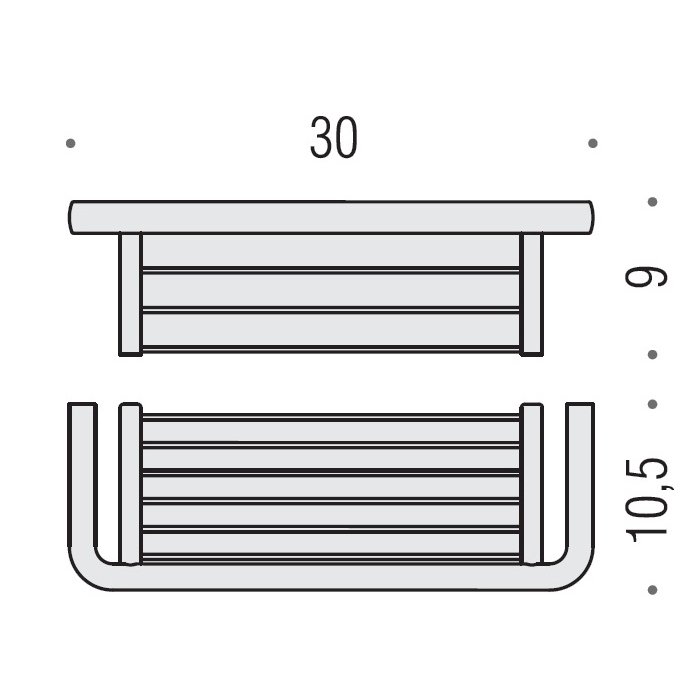 Colombo Lulu Полочка металлическая, цвет: хром - Gidratop.ru изображение
