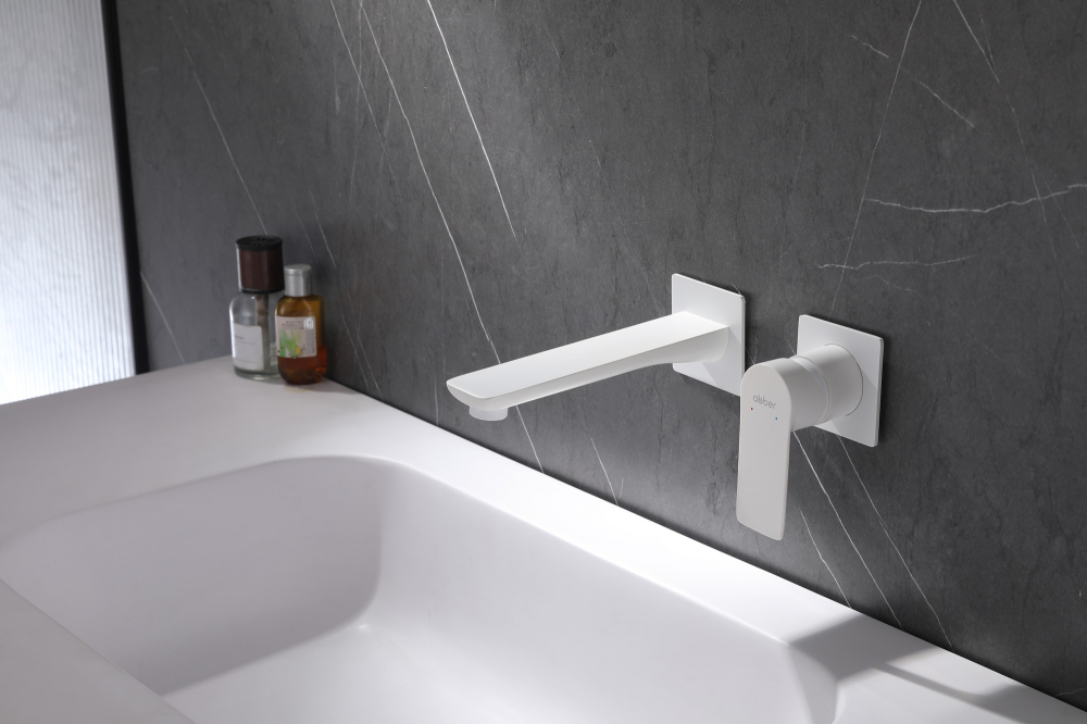 Смеситель ABBER Weiss Insel AF8082FW для раковины скрытого монтажа, белый матовый - Gidratop.ru изображение