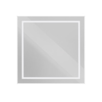 Зеркало в алюминиевой раме со встроенным светильником и сенсорным выключателем по периметру рамы, SPC-KRAFT-800-800-SENS-AL, 800x800x32 мм - Gidratop.ru изображение