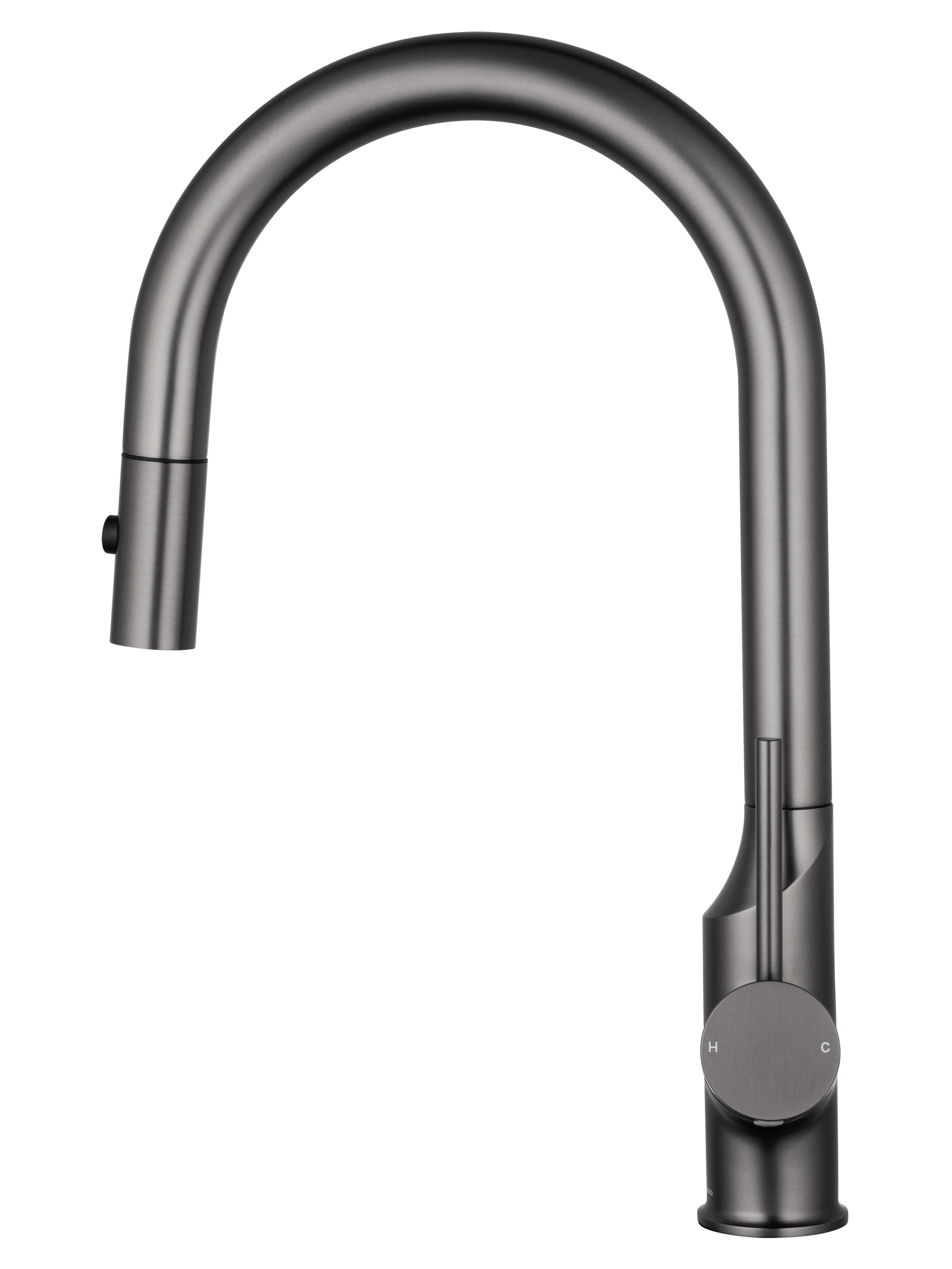 Смеситель для кухни с выдвижным изливом WONZON & WOGHAND, Темный графит (WW-A21252-BGG) - Gidratop.ru изображение