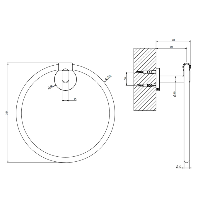 Gessi Tondo полотенцедержатель-кольцо, цвет: Finox Brushed Nickel - Gidratop.ru изображение