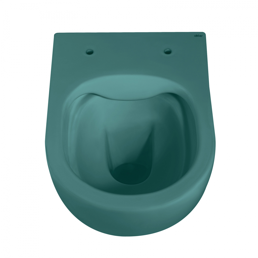 Унитаз ABBER Bequem AC1101MBG подвесной темно-зеленый матовый, безободковый - Gidratop.ru изображение