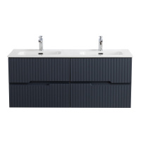 DUET-N База под раковину подвесная с четырьмя выкатными ящиками для раковины с двумя чашами, Grafito, 1200x457x500, DUET-N-1200-4C-SO-2-GR-P - Gidratop.ru изображение