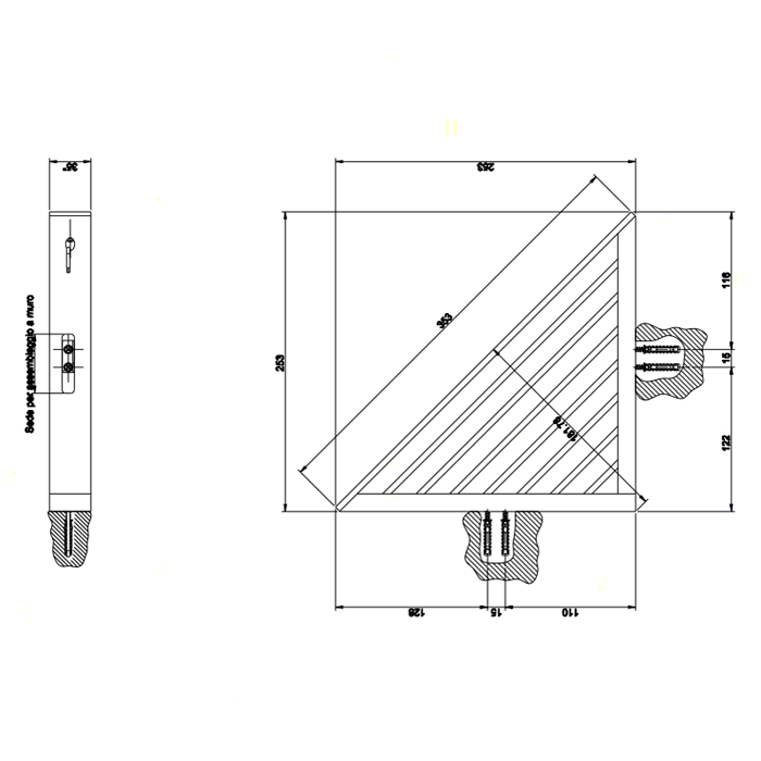 Gessi Rettangolo полочка-решетка угловая для ванны или душа, цвет: хром - Gidratop.ru изображение