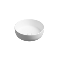 Раковина накладная Taycan, круглая, диаметр 375 мм, высота 140 мм, белая матовая - Gidratop.ru изображение