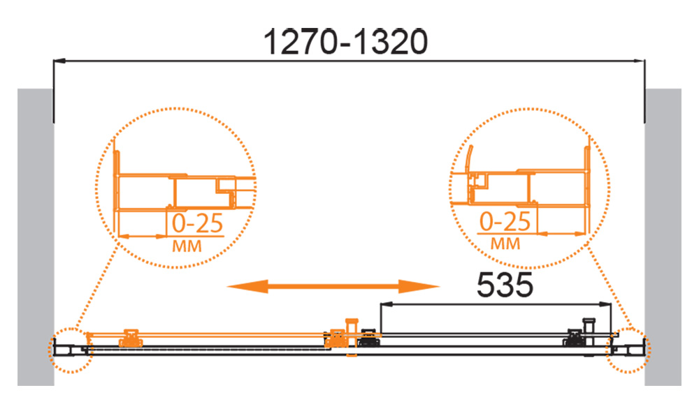 Душевая дверь CEZARES MOLVENO-BF-1-130-C-Cr-IV - Gidratop.ru изображение