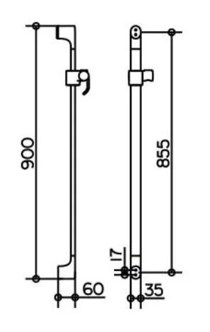 Штанга для душа Keuco Edition 400 51585 010900 90 см - Gidratop.ru изображение