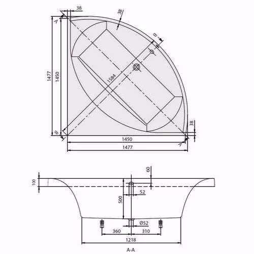 Квариловая ванна Villeroy&Boch Squaro 145 x 145 см, BQ145SQR3V-01 - Gidratop.ru изображение
