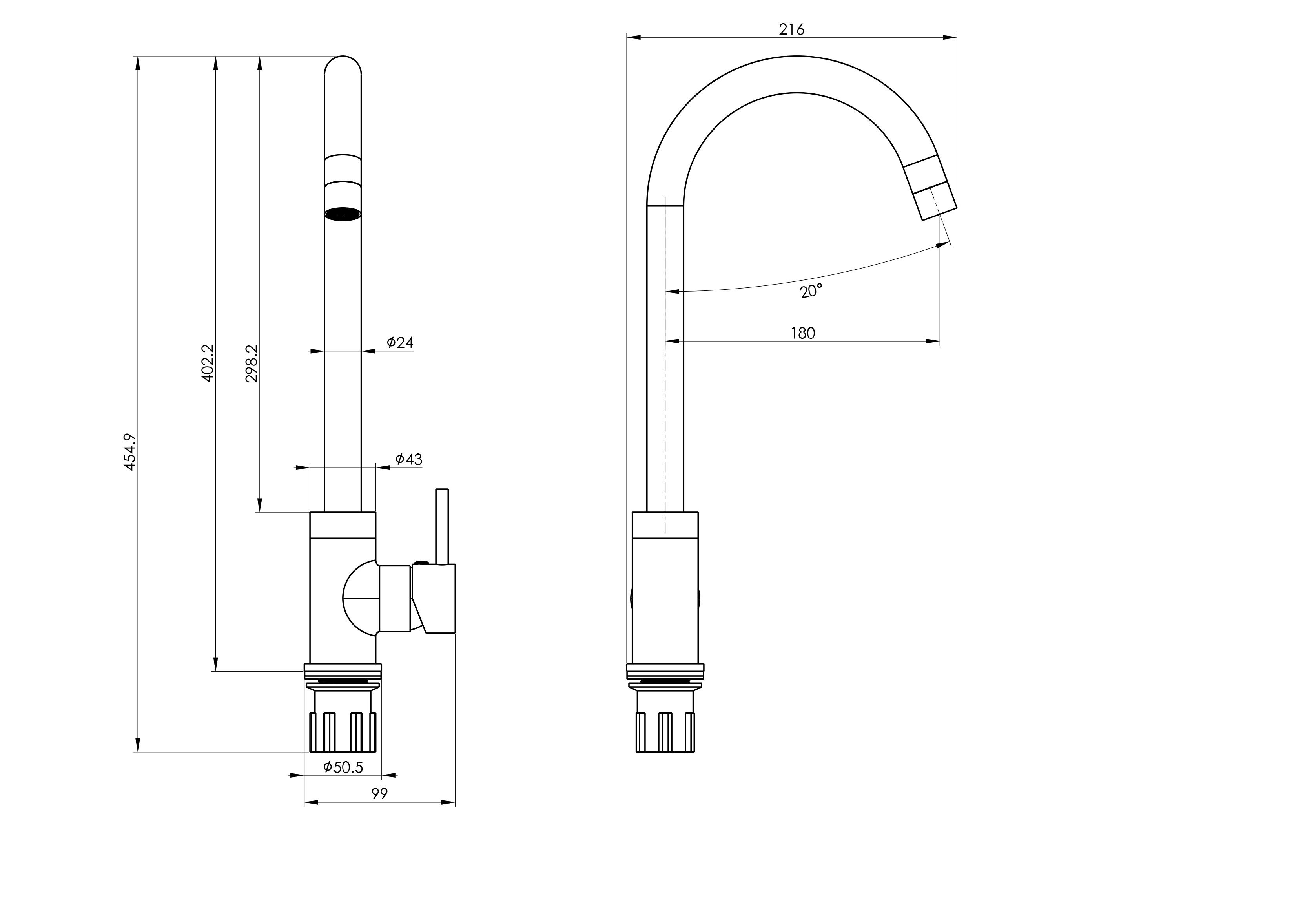 Смеситель для кухни WONZON & WOGHAND, Брашированное золото (WW-A21102-BG) - Gidratop.ru изображение