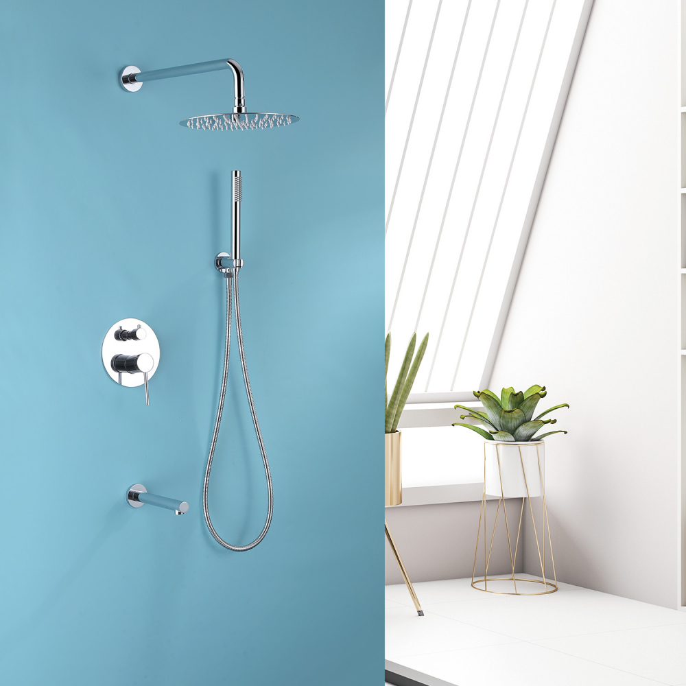 Душевая система ABBER Emotion AF8817 скрытого монтажа с изливом, хром - Gidratop.ru изображение