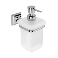 Colombo Portofino Дозатор для жидкого мыла, подвесной, цвет: хром/матовое стекло - Gidratop.ru изображение