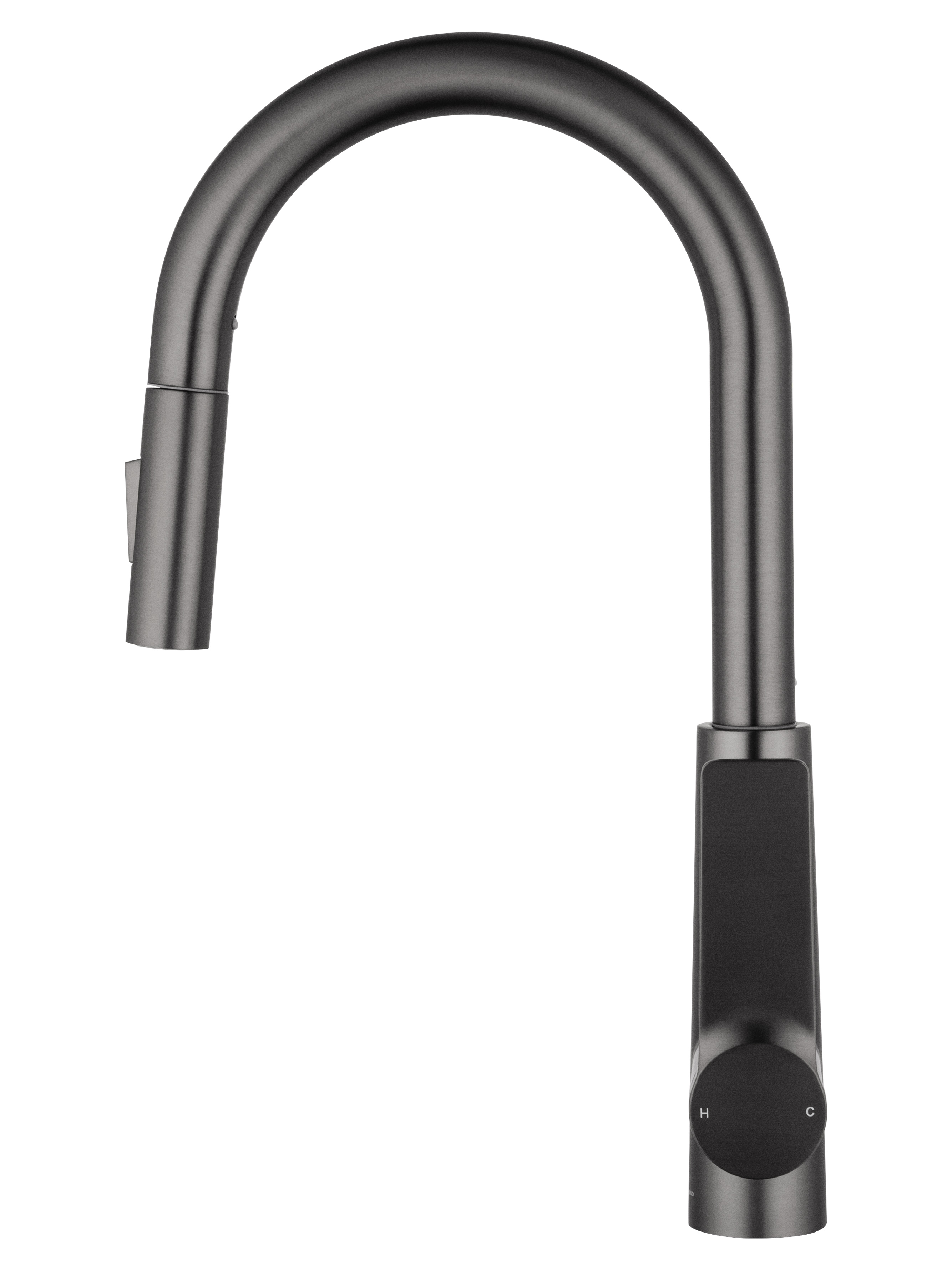 Смеситель для кухни с выдвижным изливом WONZON & WOGHAND, Темный графит (WW-A20782-BGG) - Gidratop.ru изображение