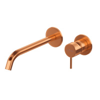 LEAF-BLI2-20-L-SS Смеситель для раковины встраиваемый однорычажный, на два отверстия, длина излива 20 см, исполнение Sunset - Gidratop.ru изображение