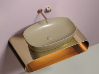 Умывальник чаша накладная овальная (цвет Капучино Матовый) Element 600x380x138мм - Gidratop.ru изображение