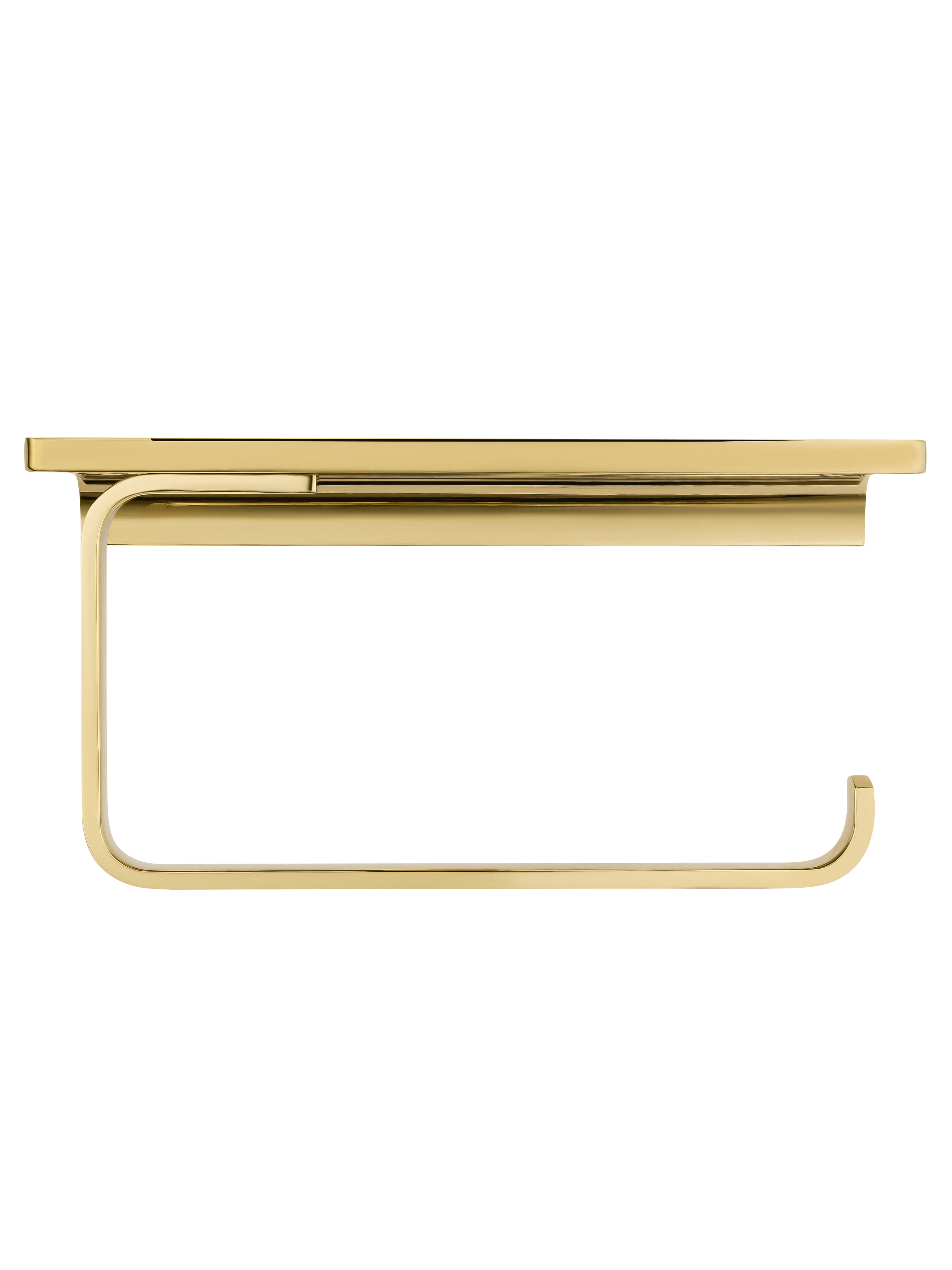 Держатель для туалетной бумаги с полкой WONZON & WOGHAND ECLIPSE, Глянцевое золото (WW-9126-LG) - Gidratop.ru изображение