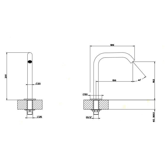 GESSI 316 отдельно стоящий излив h=162мм, цвет: steel brushed - Gidratop.ru изображение