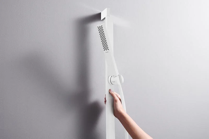 Душевой гарнитур Hansgrohe Pulsify 24403700 E Unica, штанга 90 см, белый матовый - Gidratop.ru изображение