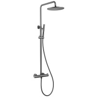 Душевая стойка ABBER Wasser Kreis AF8160NG с термостатом без излива, никель - Gidratop.ru изображение