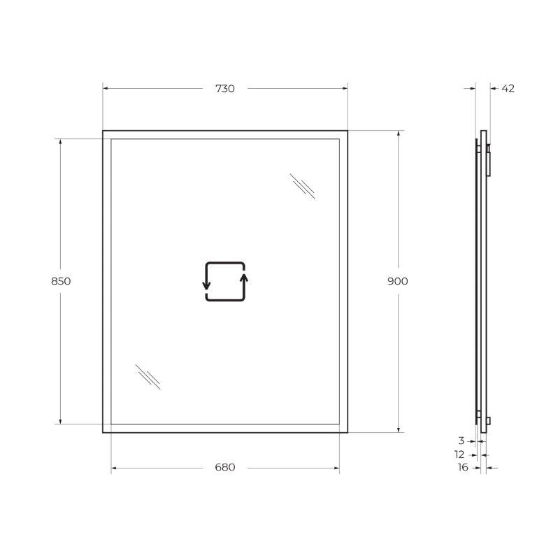 TIFFANY Зеркало со встроенной LED подстветкой, системой Антизапотевания, реверсивное 45045 Blu Petrolio, 73х4х90 - Gidratop.ru изображение