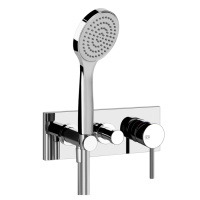 Gessi Emporio Via tortona внешние части для встр. однорычажного смесителя на 2 позиции с переключателем, подводом воды и держателем лейки, душевойлейк - Gidratop.ru изображение