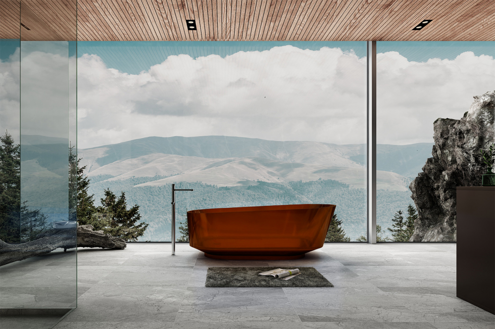 Прозрачная ванна ABBER Kristall AT9706Opal коричневая - Gidratop.ru изображение