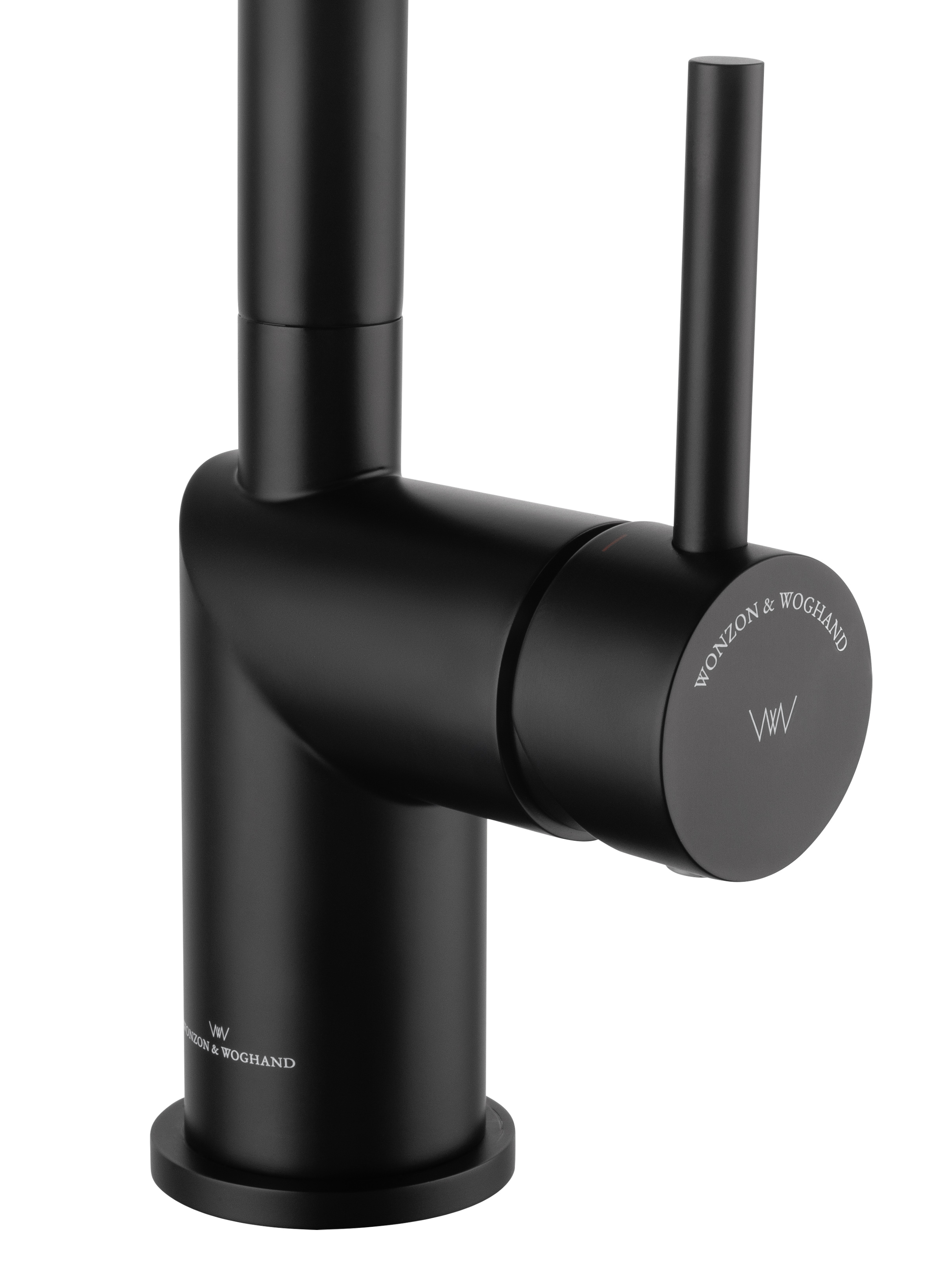 Смеситель для кухни с выдвижным изливом WONZON & WOGHAND, Черный матовый (WW-6018-MB) - Gidratop.ru изображение