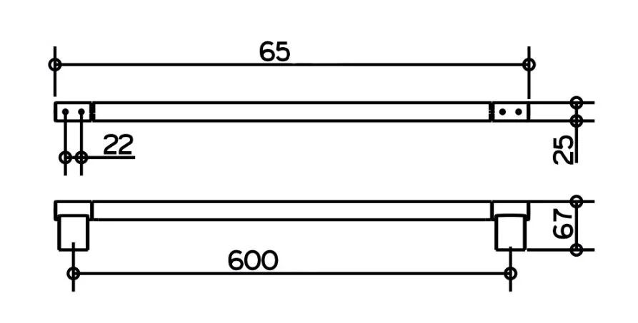 Полотенцедержатель Keuco Plan 14901370600, 65 см, черный матовый - Gidratop.ru изображение
