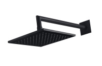 PORTA-TDDQ-30-NOP Верхний душ квадратный 300x300мм с изливом 350 мм, исполнение черный матовый - Gidratop.ru изображение