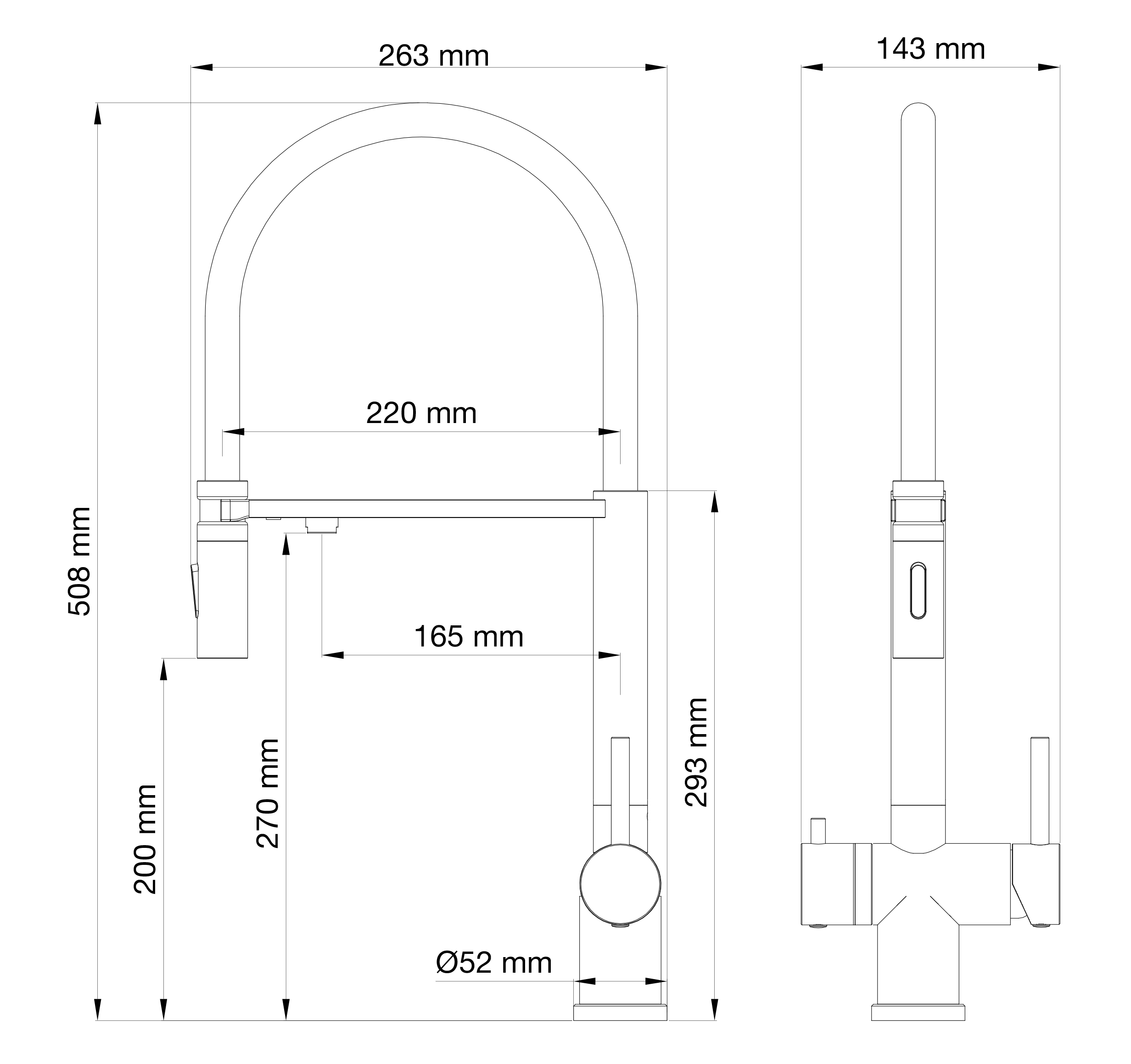 Смеситель для кухни с гибким изливом и подключением фильтра WONZON & WOGHAND, Брашированный никель (WW-88458009-BN) - Gidratop.ru изображение